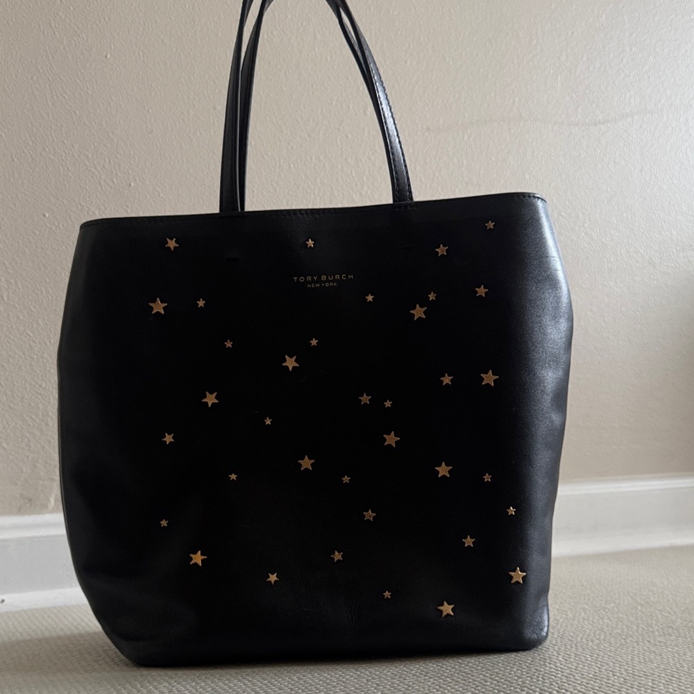 Tory Burch Black Tote with Gold Stars